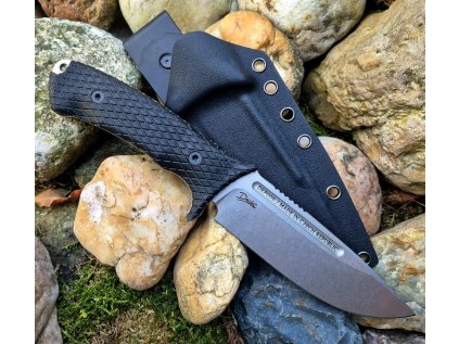 Pevný nůž Dachs Knives, EREBUS, černý, Stonewash