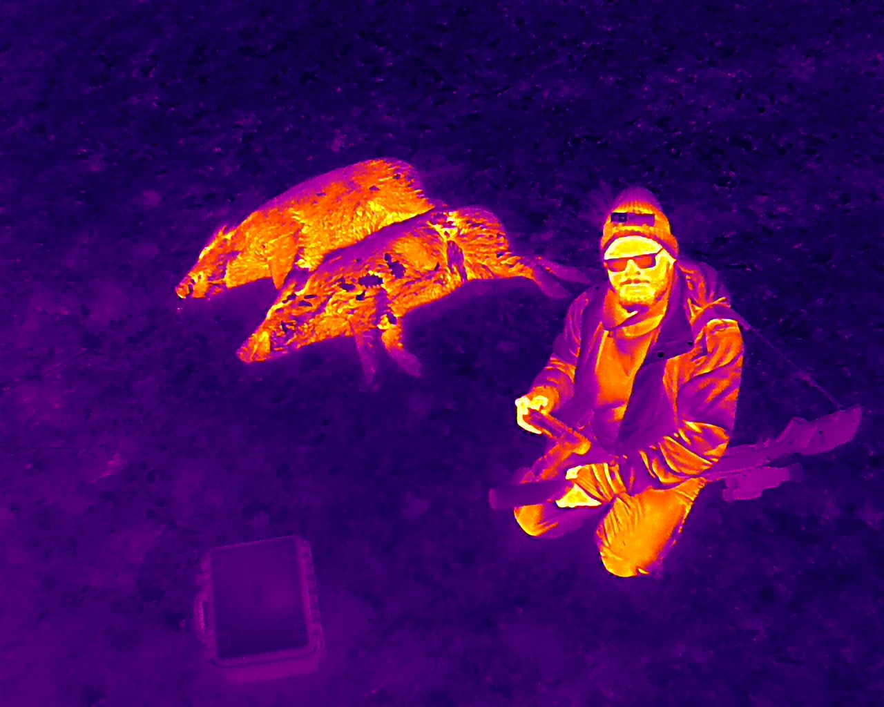 Dohledávka zvěře pomocí dronu.