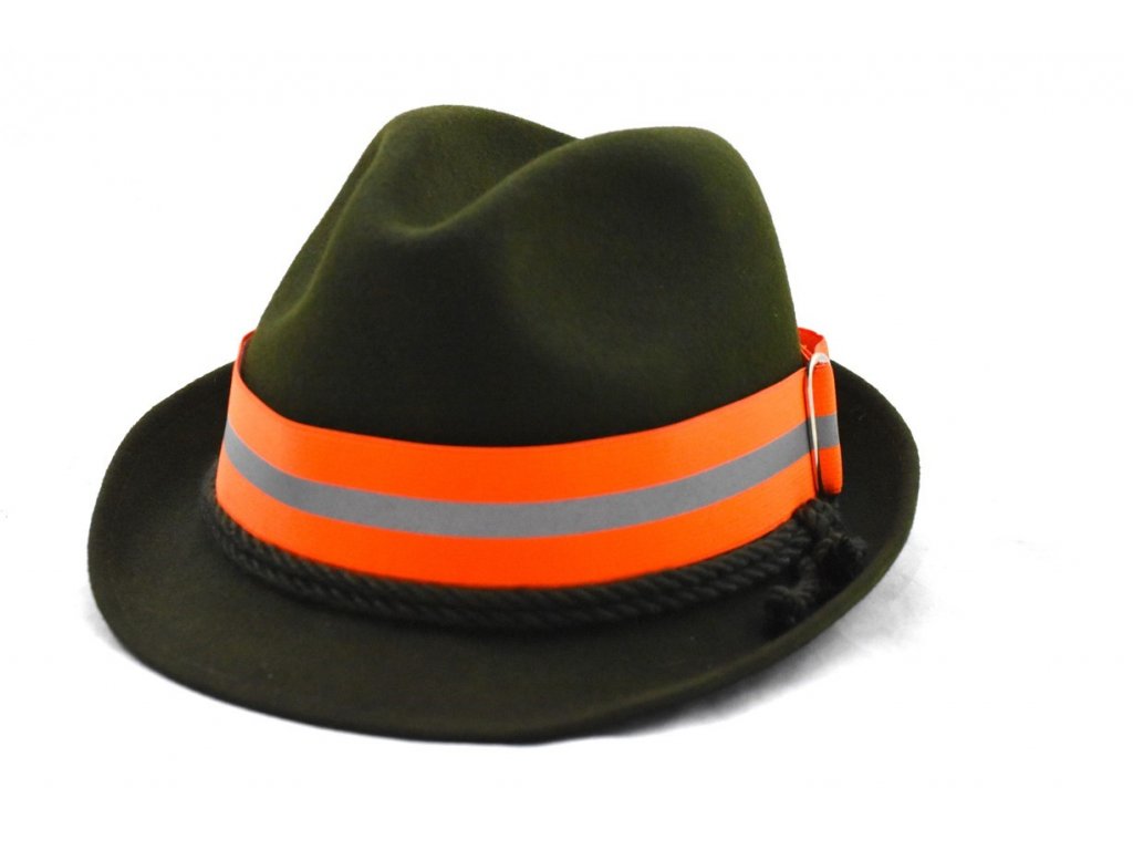 Reflexní pásek na klobouk s reflexním proužkem oranžový