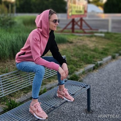 Štýlová mikina Vika čierna ružová