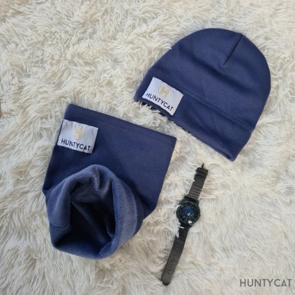 Dospelý set modrý čiapka a nákrčník