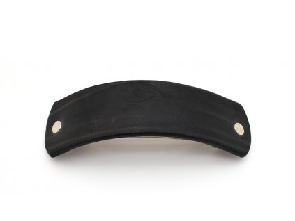 Kožená spona do vlasov Letokruhy - čierna, pony zapínanie 8 cm