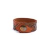 Kožený náramok na cvok Horec - oranžový