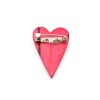 Drevená brošňa Srdce - malinová