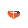 Vitrážová brošňa Srdce - červeno-oranžová