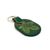 Kožená kľúčenka List - zelená