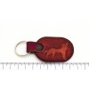 Kožená kľúčenka Vlk - červená