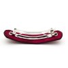 Kožená spona do vlasov Zvončeky - červená, zapínanie 8 cm