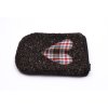 Látkové huňaté vrecúško Srdce káro - hnedé