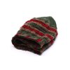 Pletená vlnená čiapka Staré časy - zeleno-hnedo-červená