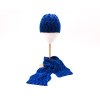 Modrý vlnený detský set čiapka, šál hupaci-oslik.sk