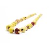 Keramický náhrdelník z ručne vyrobených korálok - žltý