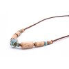 dámsky náhrdelník z prírodných materiálov tyrkysovo- ružový