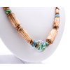 damsky nahrdelnik z vinutych peral, dreva a medi