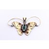 mosadzný ručne vyrobený prívesok motýľ - achát
