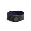 Kožený náramok na cvok Kone - modrý