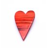 Drevená brošňa Srdce - červená
