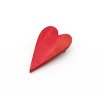 Drevená brošňa Srdce - červená