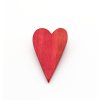 Drevená brošňa Srdce - červená