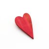 Drevená brošňa Srdce - červená