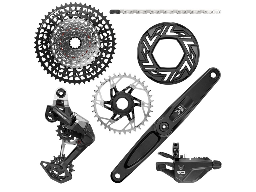 SRAM Eagle 90 DUB E-MTB sada – 165 mm kliky pro Bosch pohony, kazeta 10–52z, T-Type řazení