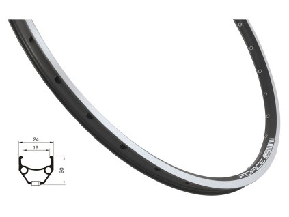 ráfek FORCE CLASSIC 559x19 36děr, černý