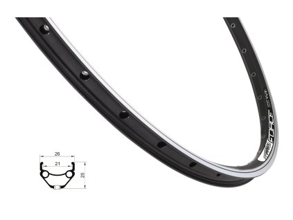 ráfek FORCE PRIME 559x21 36děr, černý