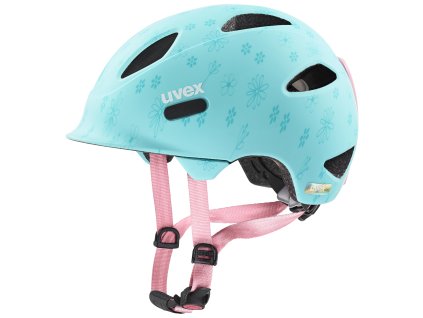 Dětská cyklistická helma Uvex Oyo Style Flowers Cyan Matt – boční pohled
