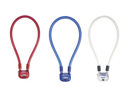 MasterLock Zámek PENDLER 60cm x 12mm svítící nastavitelná kombinace, vinylový potah, červený
