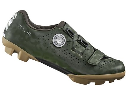 Shimano SH-RX600ME – gravel tretry zelené, široké provedení (wide)