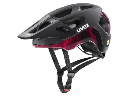 UVEX REACT MIPS BLACK-RUBY RED MATT Cyklistická helma