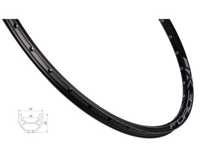 ráfek FORCE XC BASIC DISC 584x19, 32děr, černý