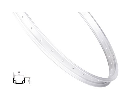 Remerx RMX21 ráfek 20" | 406×21 mm | 36 děr | jednostěnný | stříbrný