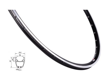 ráfek MACH1 ROAD RUNNER 622x15, 36 děr, černý