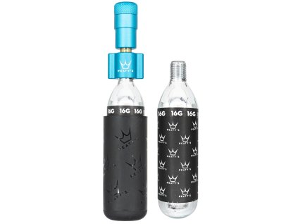 PEATY'S HOLESHOT CO2 PUMPA + BOMBIČKY 2 KS - ROAD & GRAVEL (16G) - TURQUOISE