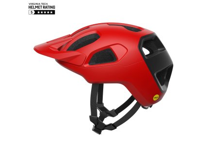 Aerodynamický tvar helmy, barva Prismane Red / Uranium Black