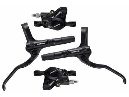 brzda kotoučová SHIMANO MT200, p+ z (900+1600 mm) komplet bez kotoučů (Barva černá)