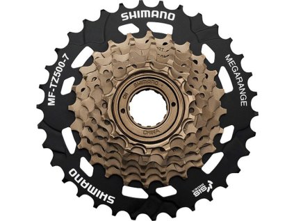 7-kolo SHIMANO MF-TZ500 14-34 zubů Megarange, hnědé/černé (Velikost 14-34)