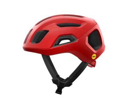 Levý boční pohled na přilbu POC Ventral Air MIPS Prismane Red Matt