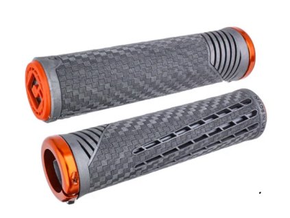 Gripy MTB ODI CF, v2.1 Lock-On, MTB, Closed End, Lynx Grey / Orange