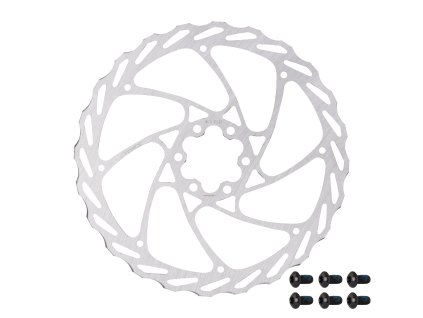 kotouč brzdový FORCE-4 180 mm, 6 děr, stříbrný (průměr 180 mm)