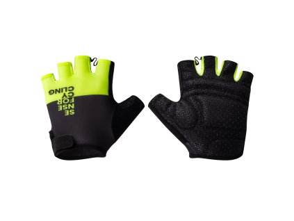 rukavice FORCE FINE, černo-fluo L (velikost L)