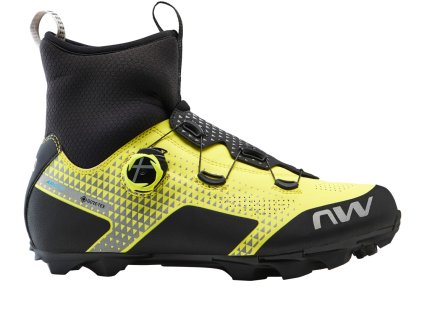 Northwave Celsius XC Arctic GTX Yellow Fluo/Black – zimní MTB tretry, pohled z boku