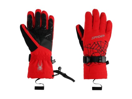 Spyder Overweb dětské rukavice – barva Spyder Red – přední pohled