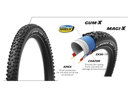 MICHELIN PLÁŠŤ E-WILD REAR 27.5x2.60 PERFORMANCE LINE KEVLAR GUM-X/MAGI-X TS TLR (60197)