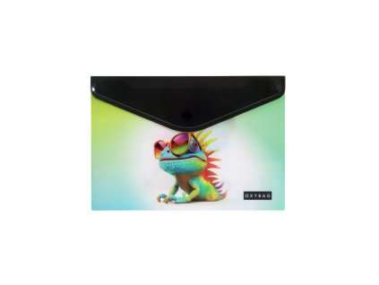 Listová kabelka s cvokom A5 s tlačou crazy animals chameleon