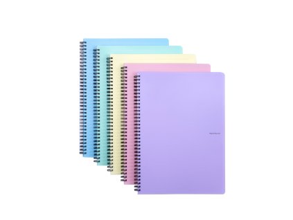 Twin wire blok A5 PP PASTELINI mix farieb