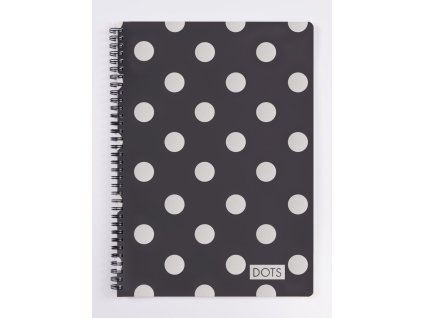 Twin drôtový blok A4 Soft Dots Silver