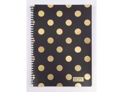 Twin drôtový blok A4 Soft Dots Gold