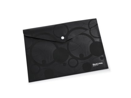 Listová kabelka s cvokom A4 Black and White čierna